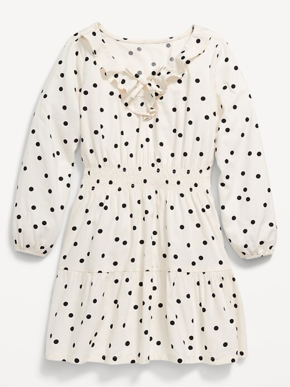 NWT Long-Sleeve Ruffle-Trim Tiered Dress for Girls - Picture 1 of 6